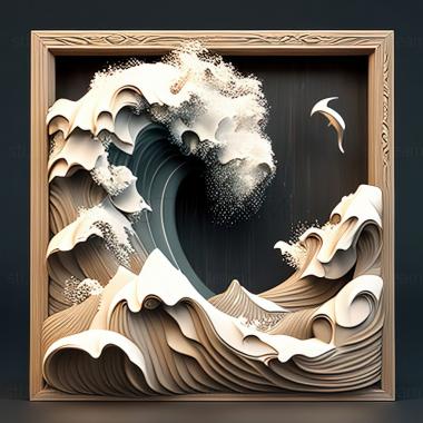 3D model st great wave (STL)